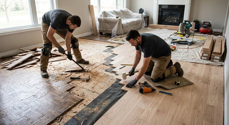 Dark Wood Floor Installation in Austin, TX